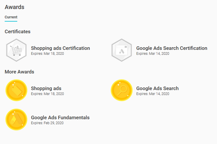 Google Partner Profile Badge Certifications